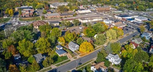 aerial view of the twin cities suburb of prior lake web | River City Heating & Air Conditioning